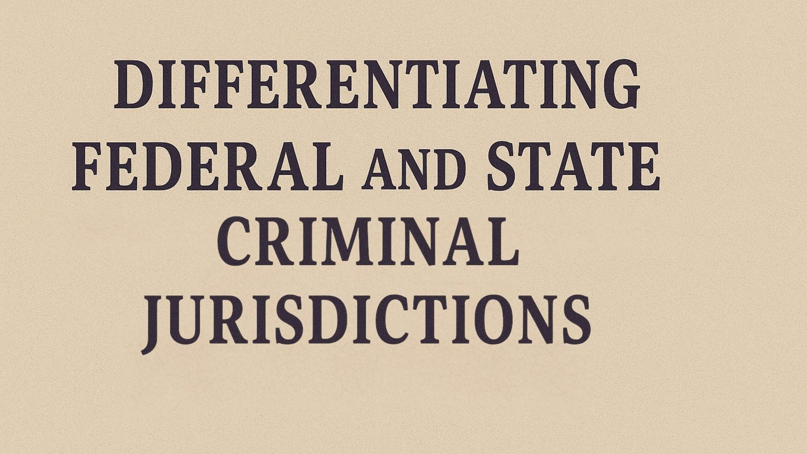Differentiating Federal and State Criminal Jurisdictions, Lawforeverything